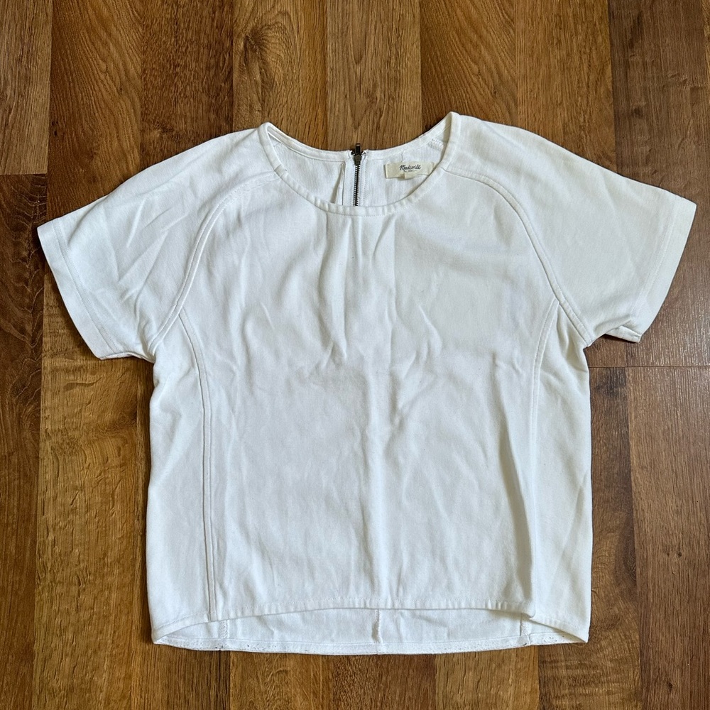 MADEWELL Short Sleeve Top w/Black Zipper